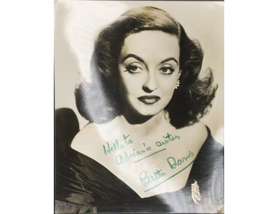 SIGNED PHOTOGRAPH OF BETTE DAVIS WITH CERTIFICATE ...