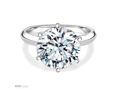 4.07 CARATS PLATINUM DIAMOND SOLITAIRE RING IGI CE...
