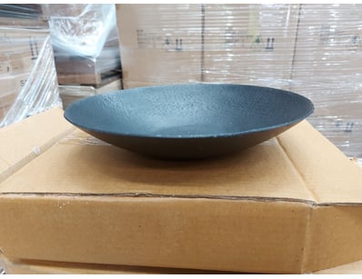 BOX LOT-QTY x12  Round Shallow Bowl in charcoal gr...