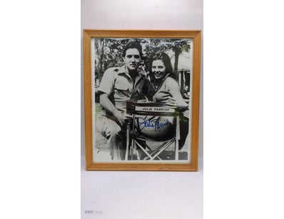 FRAMED IMAGE OF ELVIS PRESLEY AND JULIE PARRISH SI...