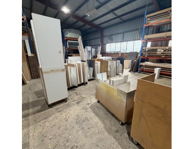 Lot of building materials. Includes multiple sheet...
