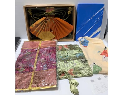 VINTAGE JAPAN SOUVENIR ITEMS

Incl Silk Scarf, Jew...
