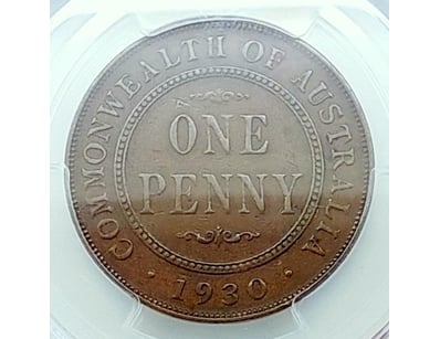 1930 (M) PENNY PCGS VF30 AUSTRALIA INDIAN OBVERSE...