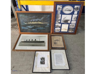 TITANIC MEMORABILIA COLLECTION - FRAMED PRINTS, PH...