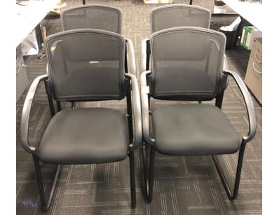 Visitors Chairs, Black with steel cantilever frame...