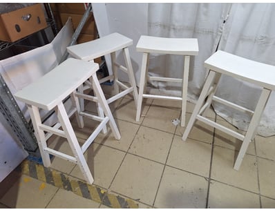 X4 Stools, Timber Style, White Finish 

Dimensio...
