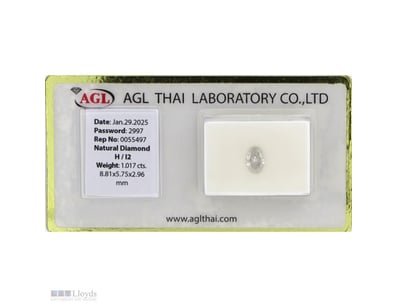 1.017CT CERTIFIED, NATURAL DIAMOND     

Oval Bril...