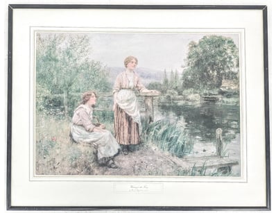 WAITING FOR THE FERRY BY H.J. KING (1855-1924) PRI...