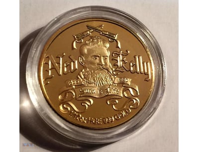 NEW "NED KELLY #4" 1/10TH OZ HGE 999 GOLD AUSTRALI...