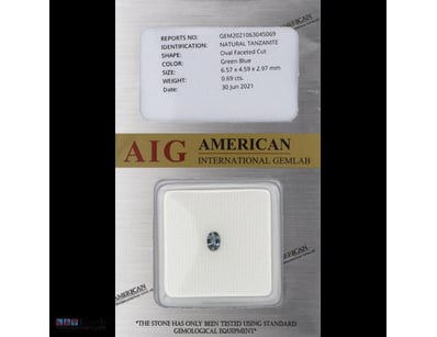 0.69CT CERTIFIED TANZANITE, OVAL FACETED CUT     
...
