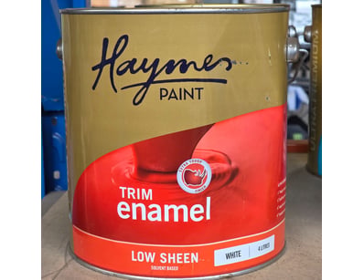 Haymes paint Trim enamel low sheen solvent based, ...