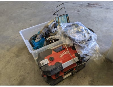 Comprehensive collection of power tools and access...