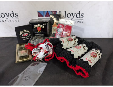 JIM BEAM BOURBON WHISKEY COLLECTIBLES LOT - AUTHEN...