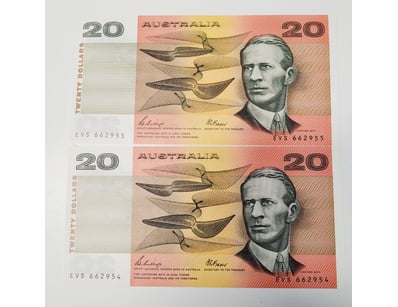 AUSTRALIAN $20 BANKNOTES , R411 (UNC)

CV : $360...