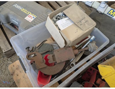 Assorted box, various tools & metal parts 

Sold a...