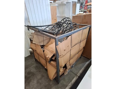 Metal crate of metal chairs (Sold with metal crate...