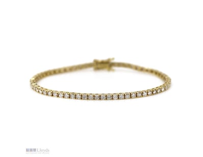 9K YELLOW GOLD AND 2.52CT TDW DIAMOND, TENNIS BRAC...