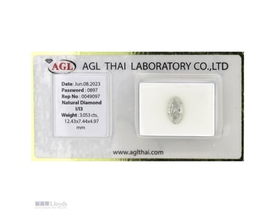 3.053CT CERTIFIED, NATURAL DIAMOND     

Oval Bril...