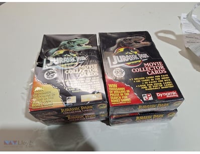 4 x Jurrasic Park Movie Collector Cards, each box ...