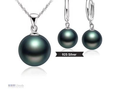 925 SILVER PEARL NECKLACE WITH EARRINGS SET       ...