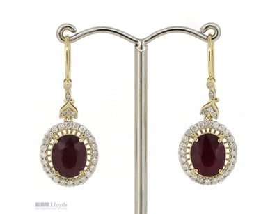 14K YELLOW GOLD, RUBY AND DIAMOND, VINTAGE INSPIRE...