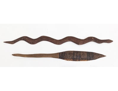 COLLECTION OF ABORIGINAL WOODEN CARVINGS, QTY 2
...