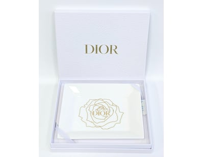 DIOR LUXURY BRANDED TRINKET DISH WITH ROSE MOTIF

...