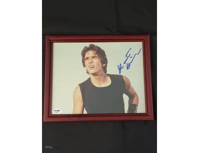 THIS FRAMED DISPLAY FEATURES A SIGNED PHOTOGRAPH O...