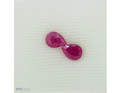 3.60CT NATURAL BURMA RUBY PAIR – CERTIFIED PEAR CU...