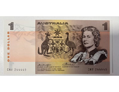 AUSTRALIAN ONE DOLLAR NOTE

R76C (UNC), CV: $40...