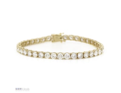 14K YELLOW GOLD, 10.35CT TDW DIAMONDS, TENNIS BRAC...