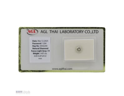 1.457CT CERTIFIED, NATURAL GREY DIAMOND     

Roun...