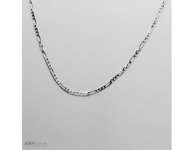 ITALIAN 9 CT WHITE GOLD 55 CM SOLID FIGARO CHAIN N...