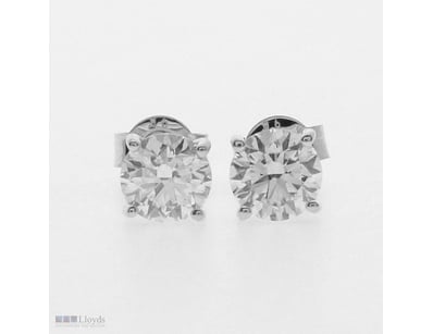 1.05 CARATS WHITE GOLD LAB GROWN DIAMOND STUD EARR...