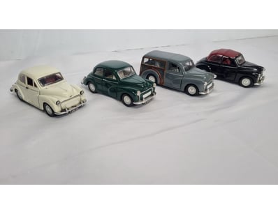 COLLECTION OF FOUR VINTAGE DIE-CAST MORRIS MINOR M...