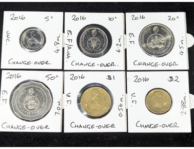 SIX 2016 AUSTRALIAN CHANGE-OVER COIN SET

Condit...
