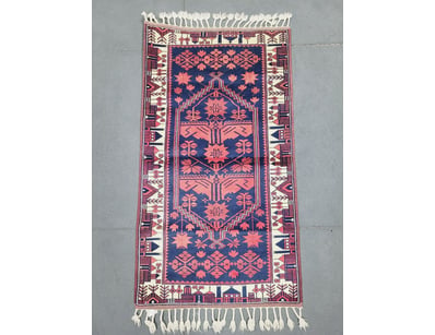 HANDWOVEN TURKISH YAGCIBEDIR GEOMETRIC KILIM RUG W...