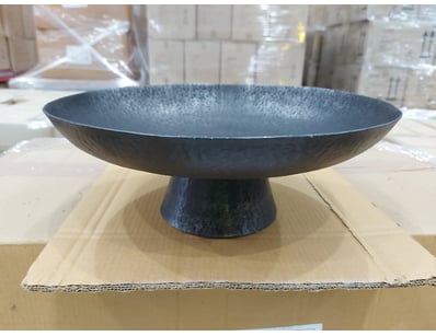 RRP: $400 BOX LOT-QTY 4 x  Round Footed Bowl. Stri...