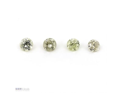 0.91CT TDW X 4, NATURAL FANCY YELLOW DIAMONDS     ...