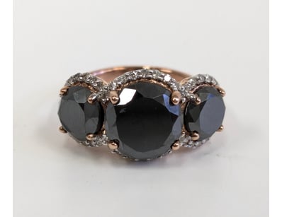 ONE STAMPED 10CT ROSE GOLD MOISSANITE AND DIAMOND ...