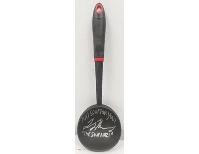 SOUP LADEL SIGNED BY THE SOUP NAZI LARRY THOMAS FR...