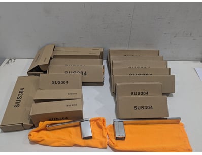 Bulk lot of stainless steel bathroom fixtures comp...