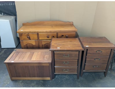 Furniture,  including 2 x side tables, 1 x blacket...
