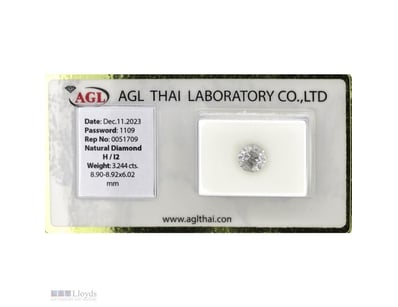 3.244CT CERTIFIED, NATURAL DIAMOND     

Round Bri...