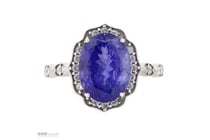 14K White Gold, Tanzanite And Diamond, Vintage