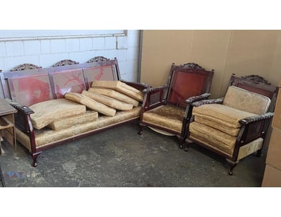 Furniture, including  2 x arm chairs and 1 x 3 sea...