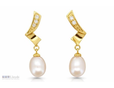 SOUTH SEA PEARL EARRINGS ON 925 SILVER - WITH CERT...