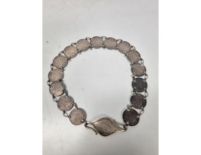 STRAIT SETTLEMENTS KING EDWARD COIN BELT SILVER RE...