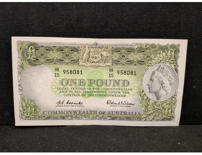AUSTRALIAN ONE POUND NOTE, H.K. BEAMISH & ROLAND W...