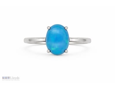 NATURAL ETHIOPIAN OPAL RING ON 925 SILVER - WITH C...